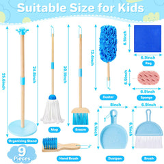 WHOHOLL wooden duster toy – realistic design encourages active, hands-on cleaning pretend play.