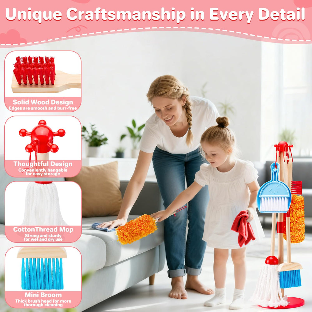 WHOHOLL wooden hand brush strengthens fine motor skills during play.