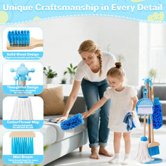WHOHOLL wooden sponge toy – absorbent feel inspires realistic cleaning tasks during playtime.
