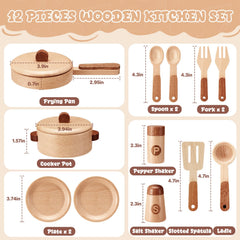 WHOHOLL wooden tableware and dishes support role-play dining scenes.