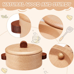 WHOHOLL wooden utensils for imaginative meals and easy grip for little hands.
