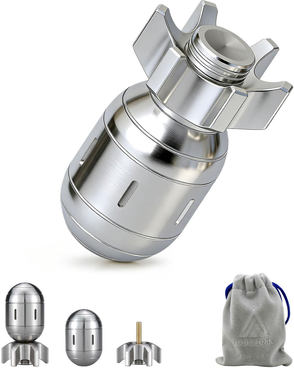 WHWUE 3-in-1 metal fidget spinner main body showing premium stainless steel craftsmanship.