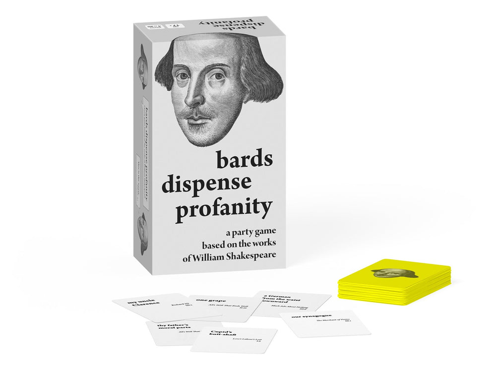 Why So Ever Bards Dispense Profanity question card pile sparks witty banter and debate.