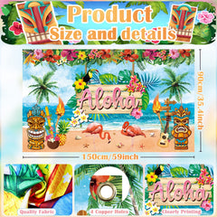 WHYMEO Hawaiian tablecloth ties the theme with color and texture