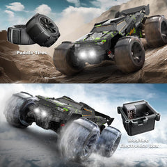 WIAORCHI RC Truggy terrain tires perform on grass, sand, and mud