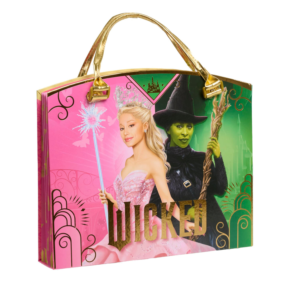 Wicked Activity Tote highlights glitter glue and stencil sheets for vibrant designs.