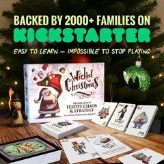Wicked Christmas card game play captures quick rounds and lively family competition.