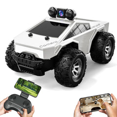 Wihaki RC car with camera showing 720p FPV feed on screen for immersive viewing