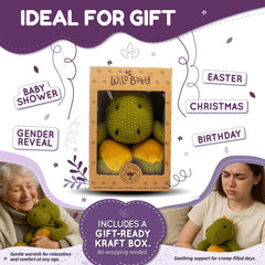 WILD BABY Dino plush in a gift-ready kraft box.