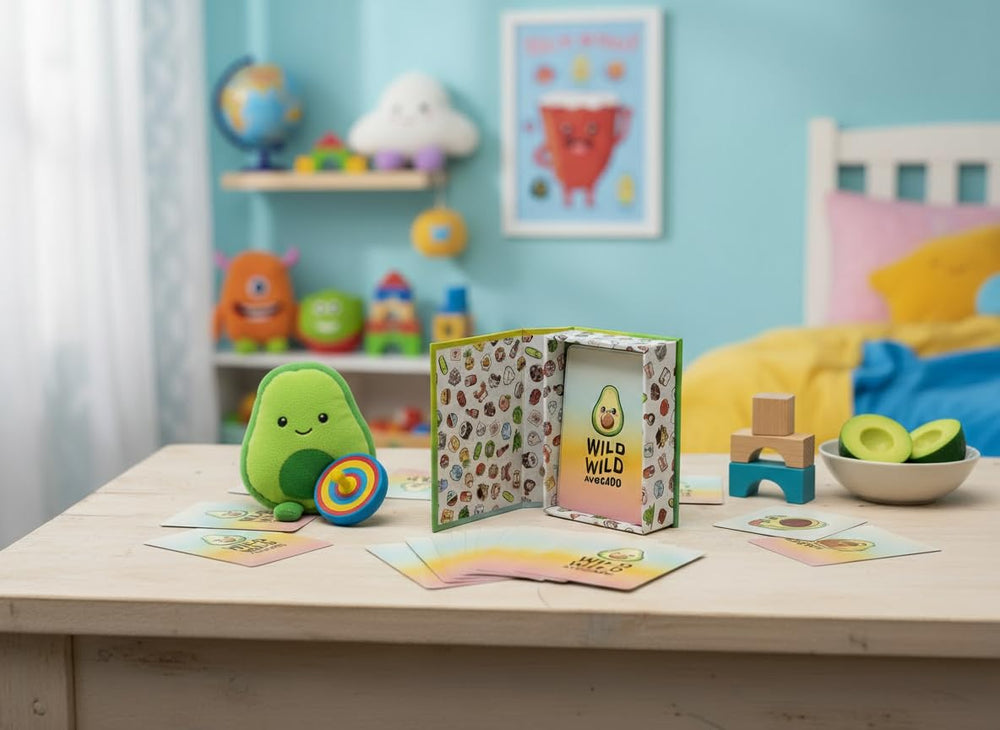 Wild Wild Avocado family game night scene promotes fun and teamwork.