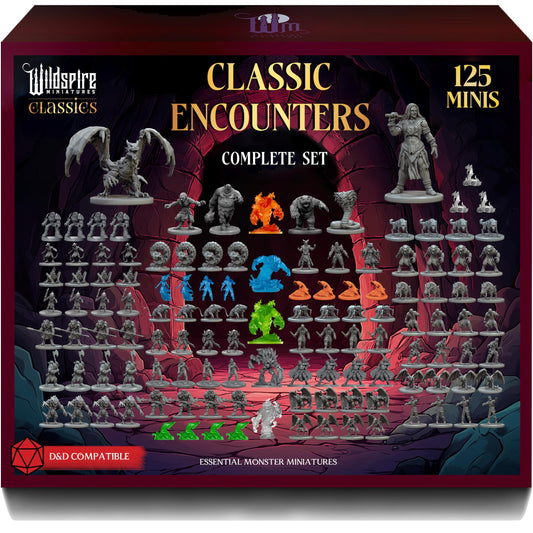 Wildspire Classic Encounters group of 125 miniatures for tabletop battles and painting.