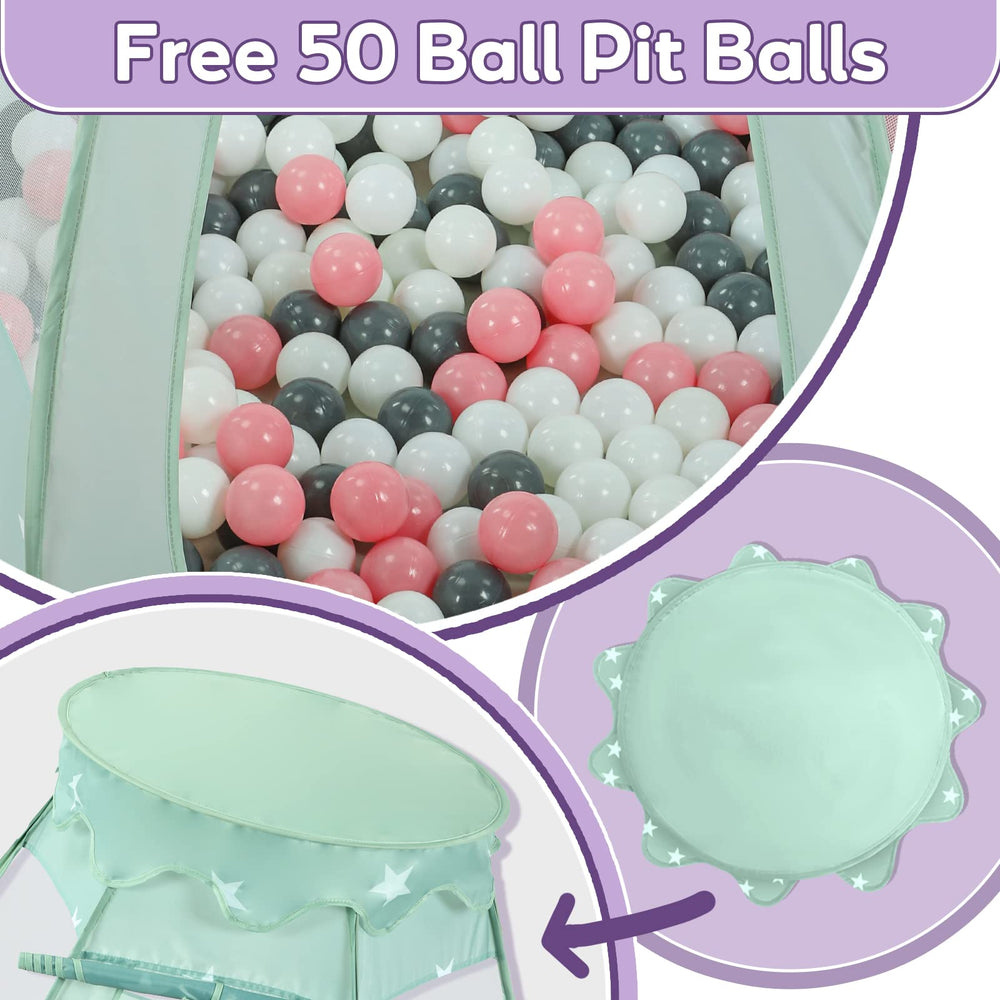 Wilhunter ball pit tent with 50 balls for sensory play at home