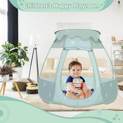 Wilhunter toddler play tent in celadon design fits indoor playrooms.