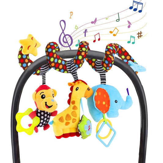 Willway monkey teether car seat toy promotes tactile play for curious babies