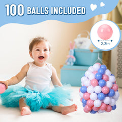 Wilwolfer foam ball pit with 33.5-inch diameter offers a roomy play area.