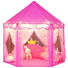 Wilwolfer Princess Castle Play Tent pink offers a cozy royal retreat for imaginative play.