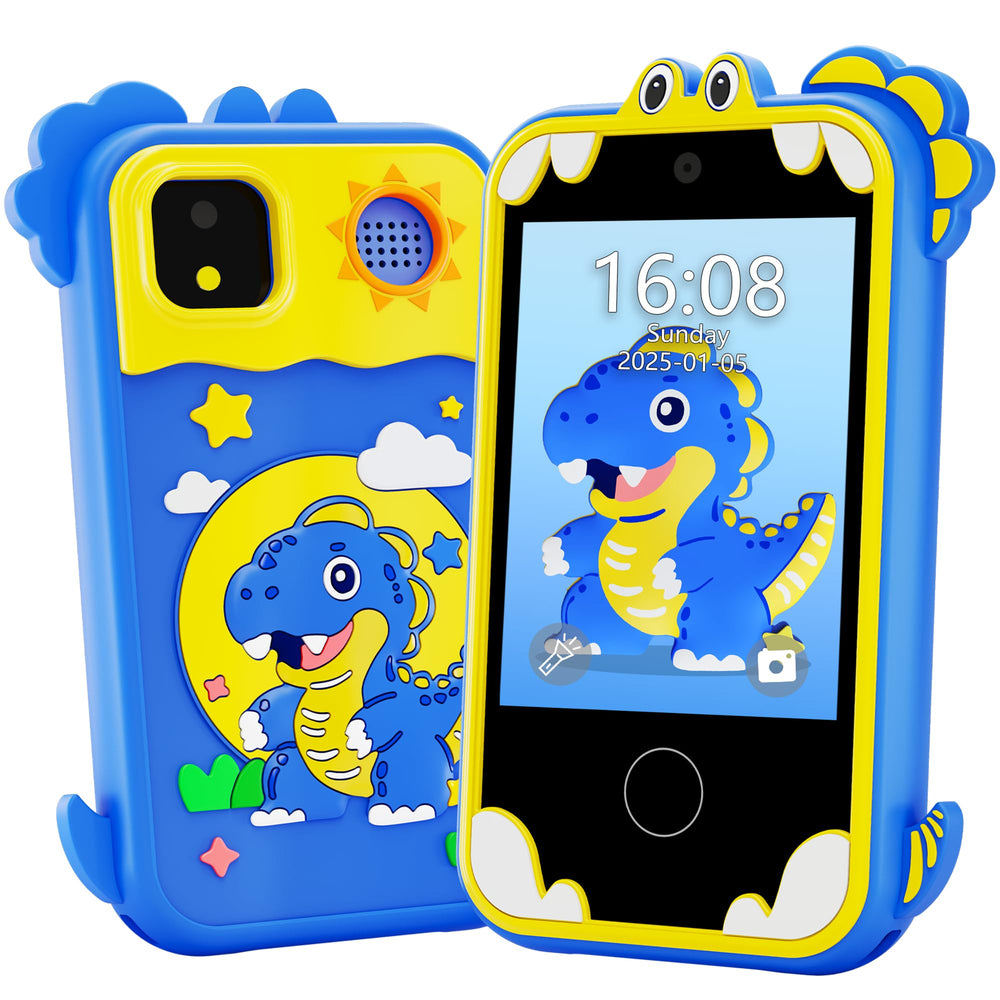 Windpaint Kids Phone blue front display shows educational content.