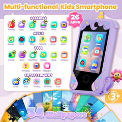 Windpaint Kids Phone purple dual cameras, capture memories and encourage creativity.