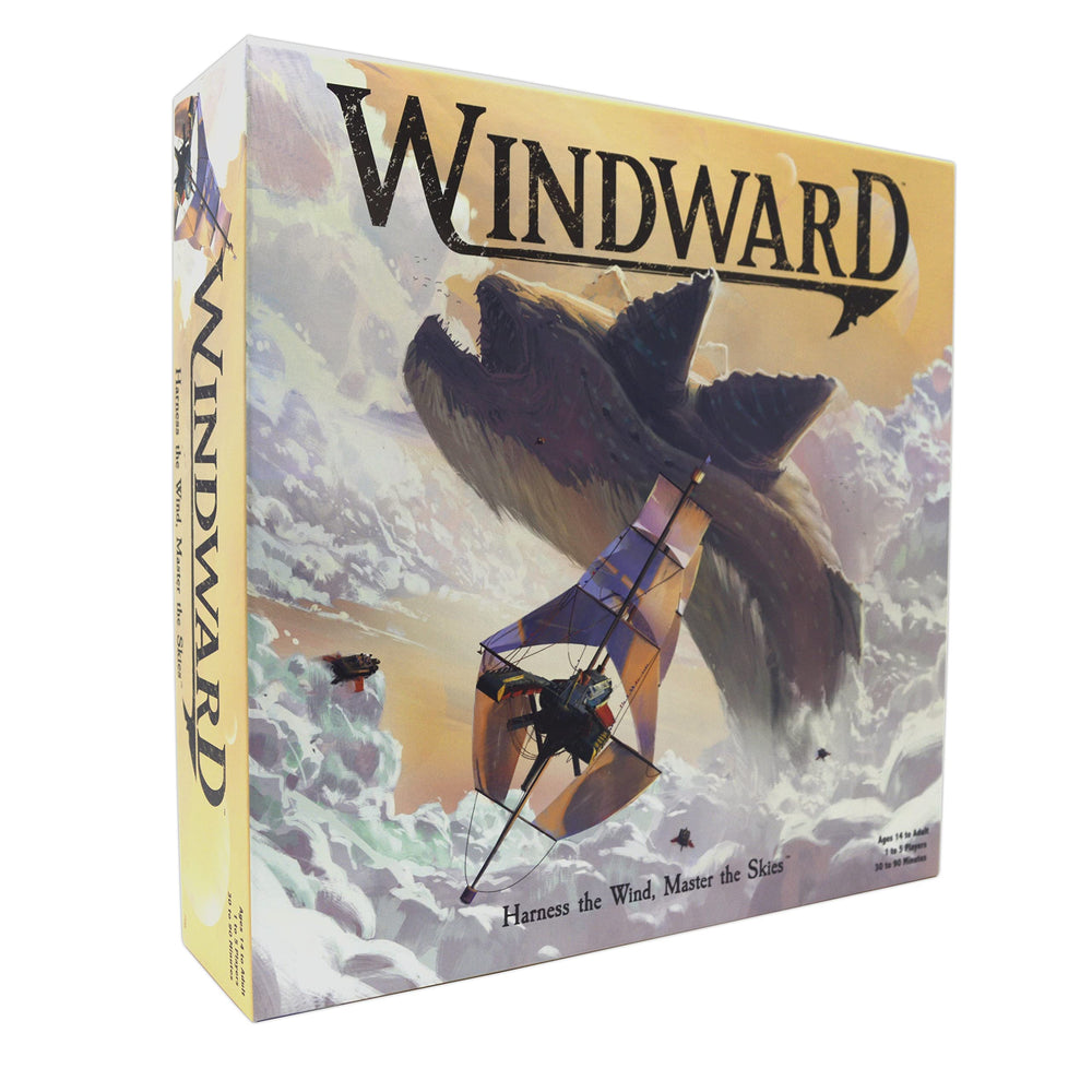 Windward strategy game cover with captain planning wind routes for strategic play