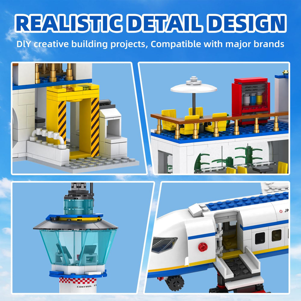 Wingift luggage cart and boarding stairs add functional airport elements.
