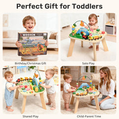 Wingyz wooden table top showcases natural wood grain with kid-safe non-toxic finish.