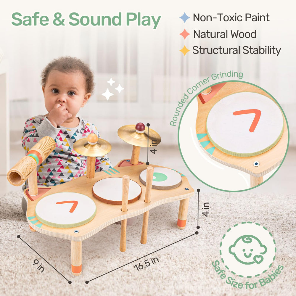 Wingyz Kids drum set shows three-drum layout for early play.