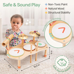 Wingyz Kids drum set shows three-drum layout for early play.