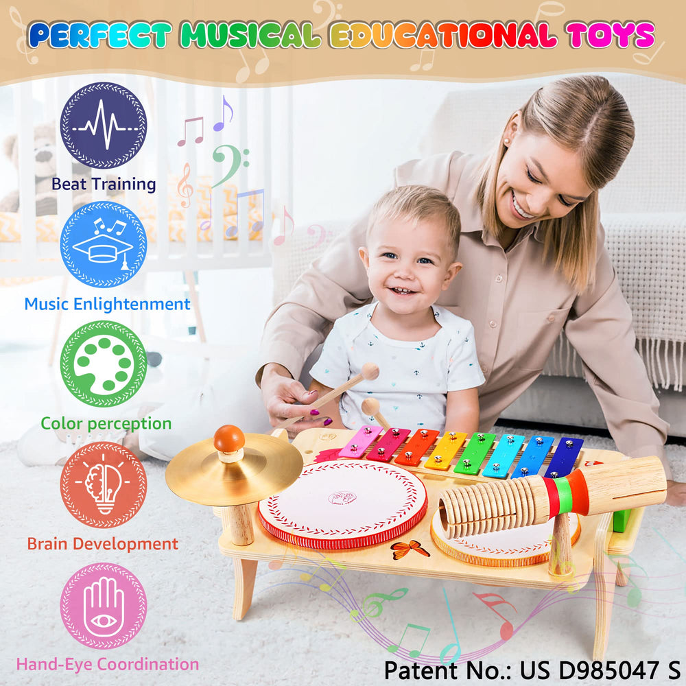 Wingyz wood tone block adds tactile rhythm practice for toddlers