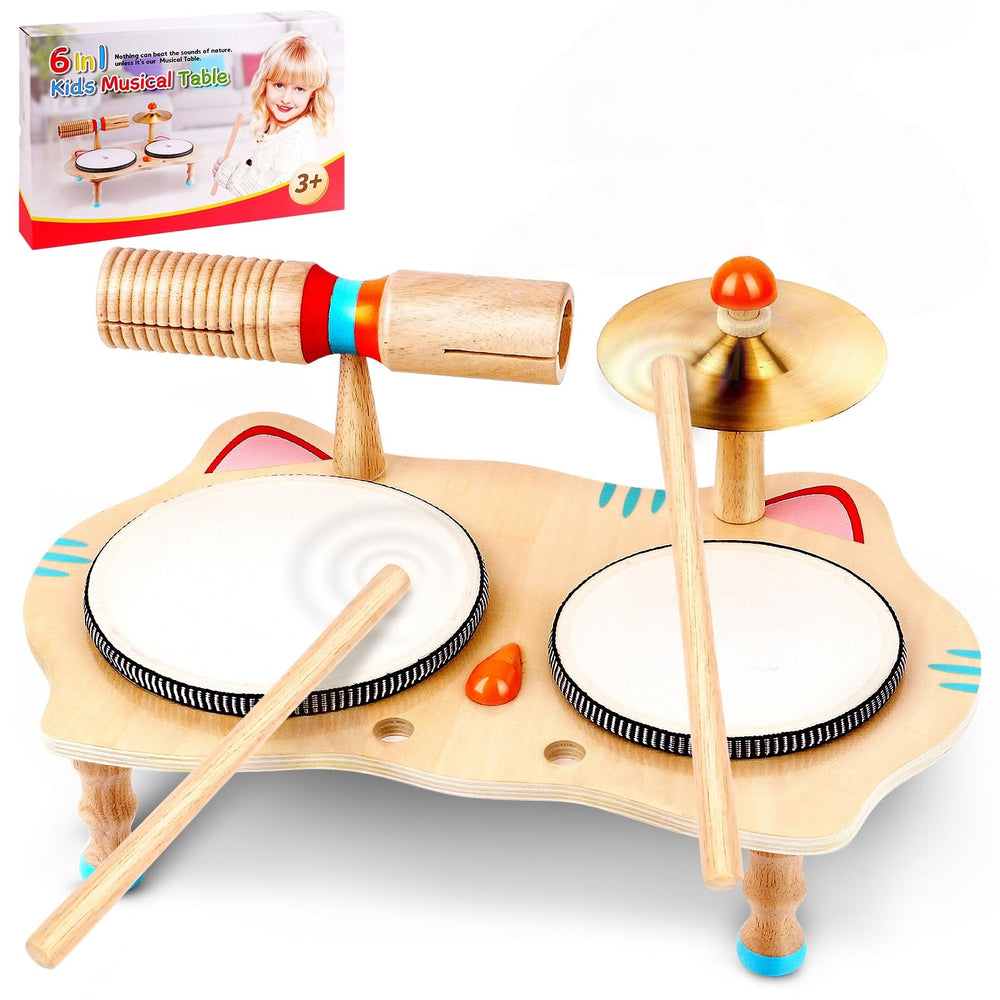 WINGYZ Kids Drum Set with cat-design table boosts early music exploration at home.
