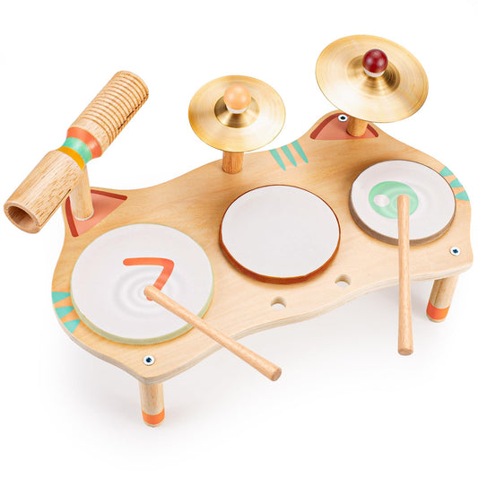 Wingyz Kids drum set front view for toddlers with three drums.