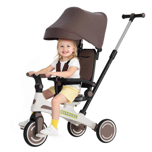WinHope 6-in-1 Tricycle foldable design supports growth from ages 1 to 6.