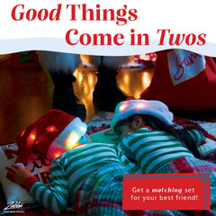 Winks Novelty plush Santa hat pack 2, two hats for duo holiday looks.