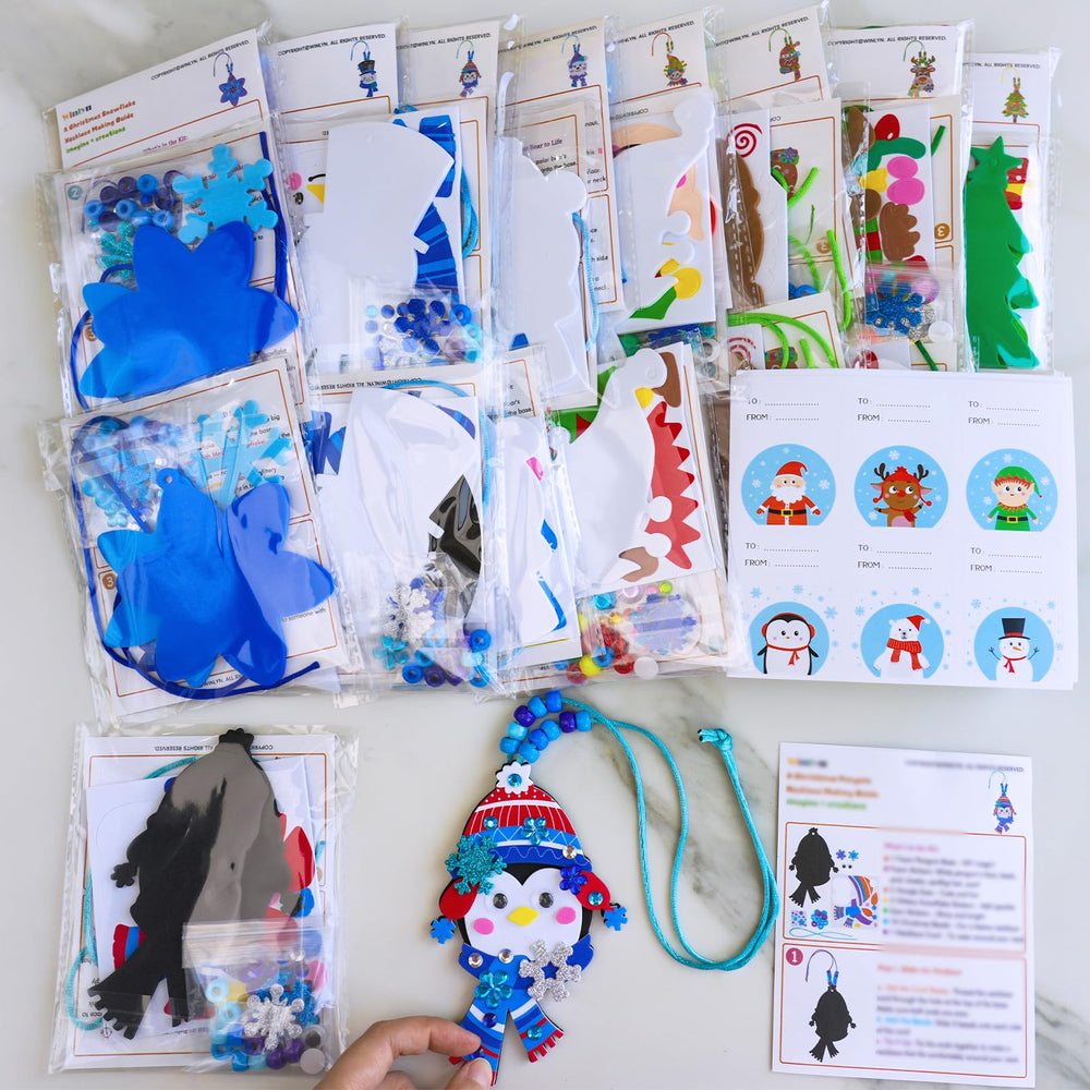 Winlyn penguin necklace kit for playful holiday crafts at home or school