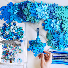 Winlyn 3D snowflake tree ornament kit creates dimensional holiday decor