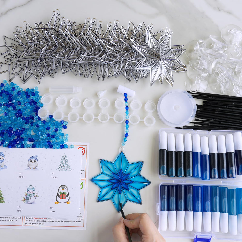 Winlyn acrylic beads add sparkle to suncatchers for festive charm.