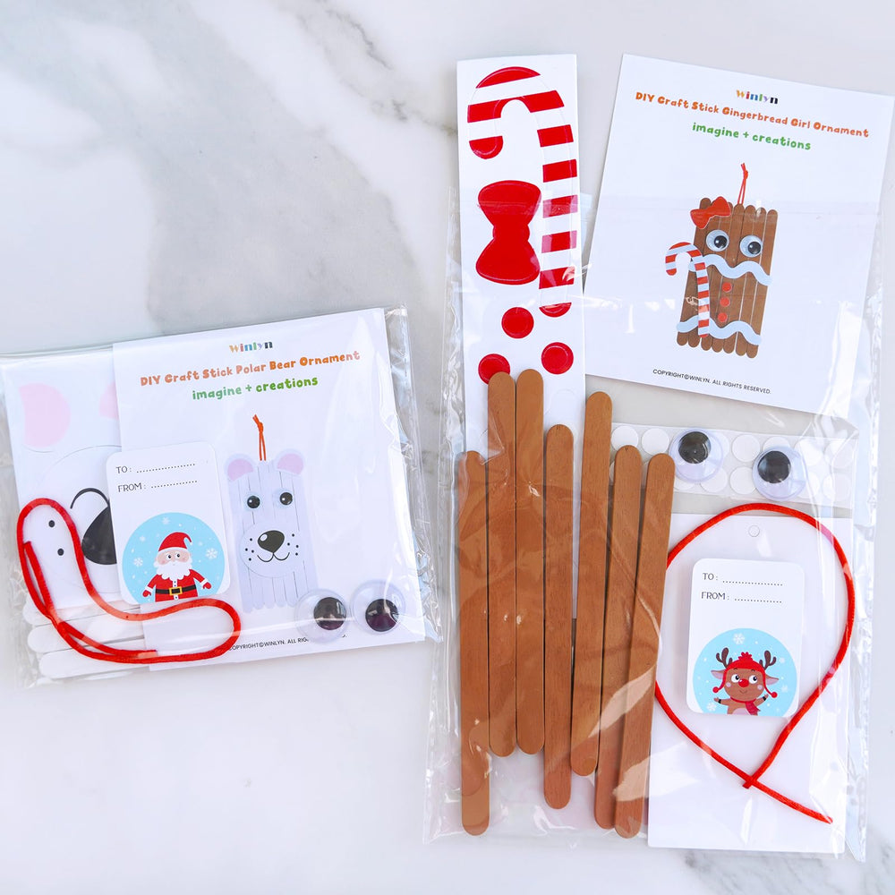 Winlyn polar bear ornament kit with textured foam pieces for decorating.