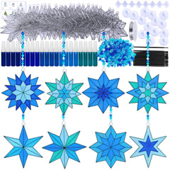 Winlyn Christmas snowflake suncatchers kit box ready for kids' crafting fun.