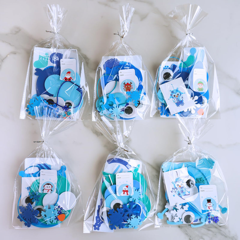 Winlyn foam-snowflake-stickers add sparkle to wintry craft scenes.