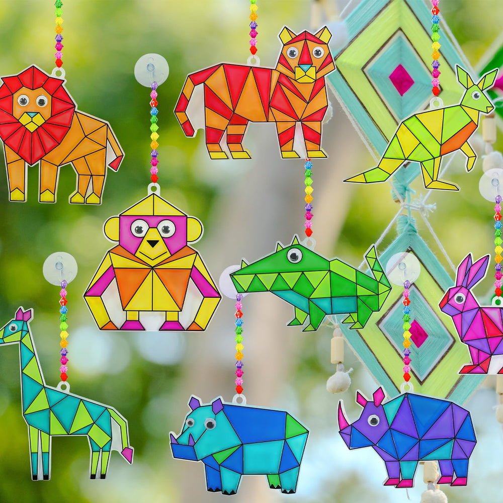Winlyn buffalo suncatcher design creates vibrant classroom displays.