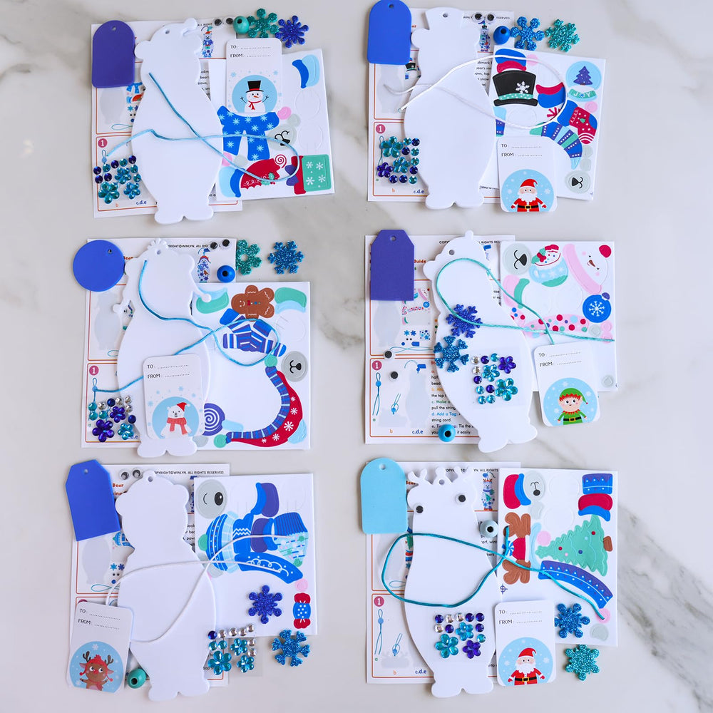 Winlyn polar bear bookmark kit's 24-pack provides ample projects for groups.