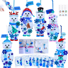 Winlyn polar bear bookmark kit with white foam base, ready for sticker decorating.