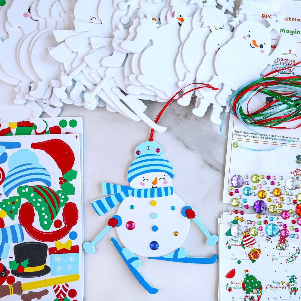 Winlyn snowman hat and headband stickers add character to DIY ornaments