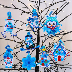 Winlyn Snowman ornament base kit with googly eyes and decorations.