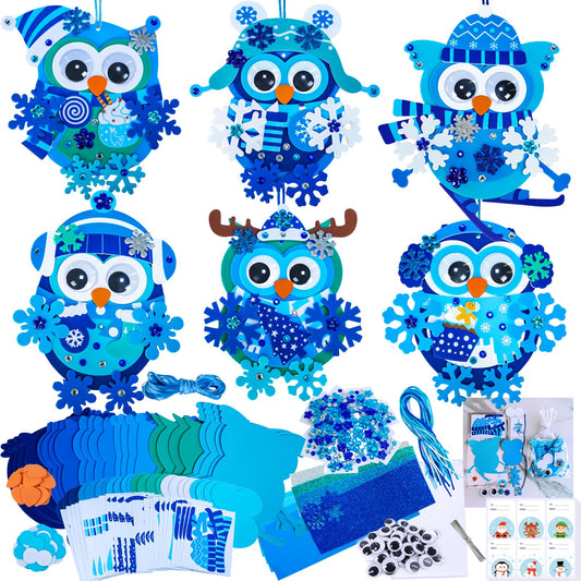 Winlyn winter-owl-ornament-set-packaging is a festive craft activity for kids.