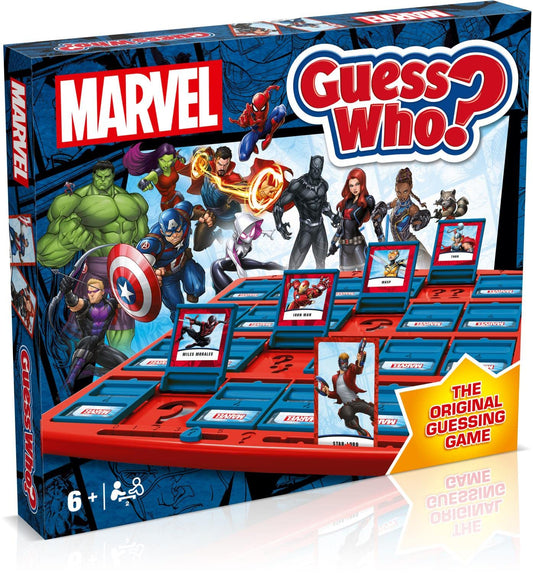 Winning Moves Marvel Guess Who? cover shows iconic heroes for family night