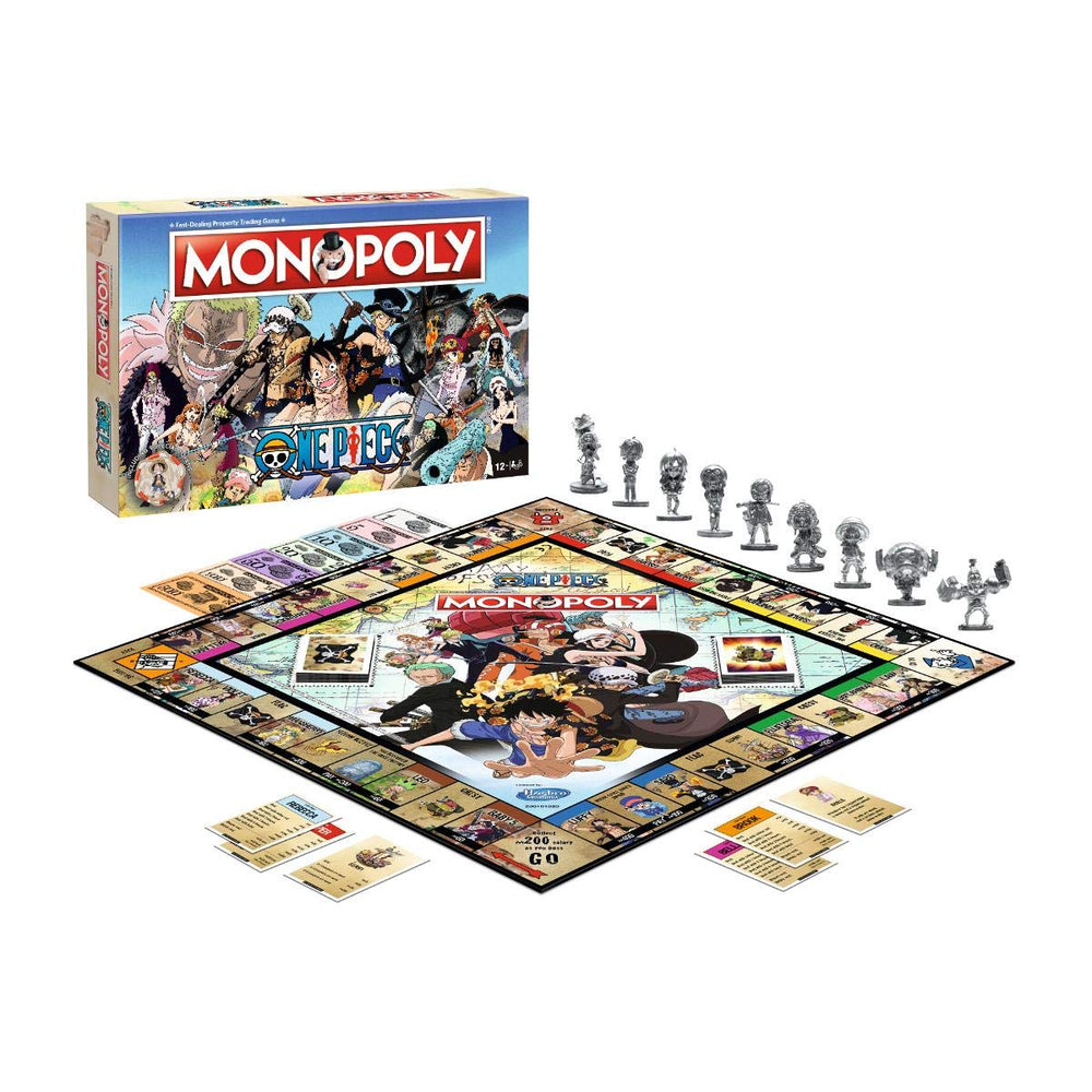 Winning Moves One Piece Monopoly box art showcases the crew and adventure