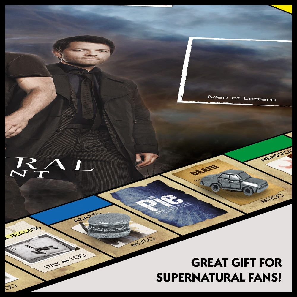 Winning Moves Supernatural Monopoly game-board showcases sites and battles for vivid immersion.