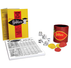 Yahtzee storage tray keeps components neatly organized for travel