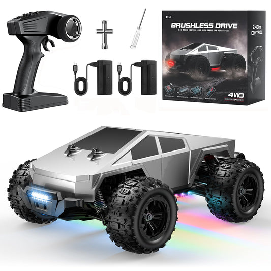 Winproper 1/16 brushless RC car front view for fast all-terrain action