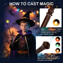 WinSence light-up magic wand emitting sounds with color cycle for magic moments